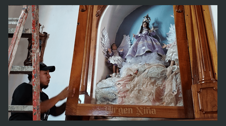 Foto LPG/ Marielos Román. .Histórico. La imagen traída desde Guatemala es resguardada en un camerín de la iglesia de Concepción de Ataco, donde es contemplada por los fieles.